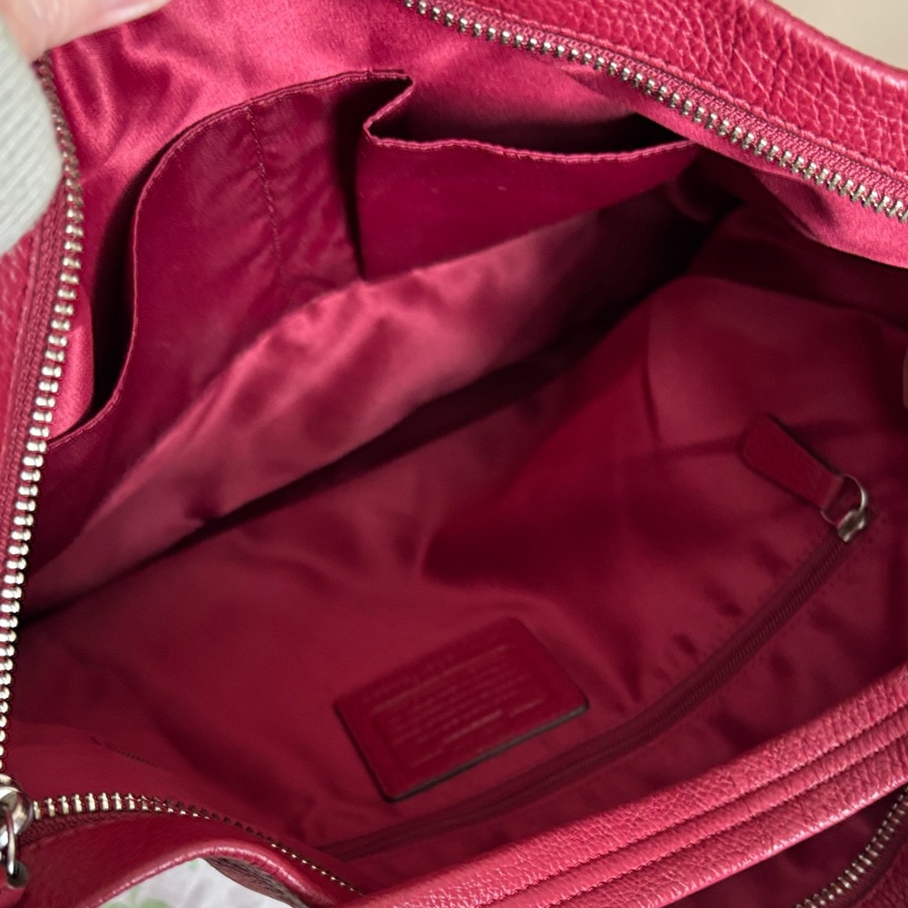 Coach Cherry Red Leather Shoulder Bag - Picture 6 of 10